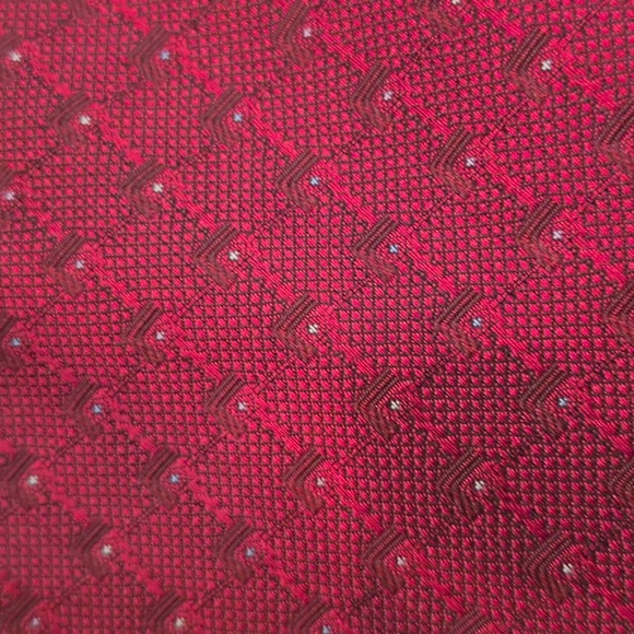 Daniel De Fasson Studio Men's 100% Silk Handmade Tie - Maroon w/White Pin Dots - Picture 2 of 6